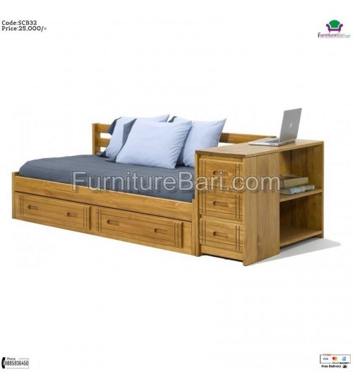 Three Seater Wooden Sofa Cum Bed Divan SCB032 Online Furniture Store